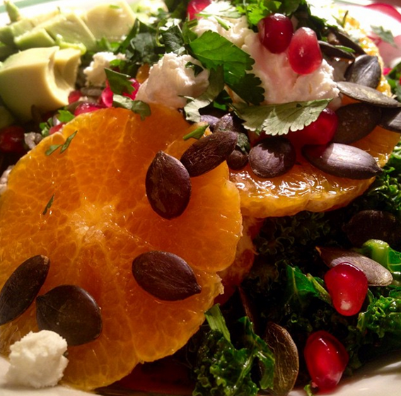 Kale Clementine and Feta Salad